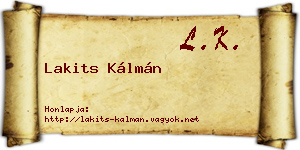Lakits Kálmán névjegykártya